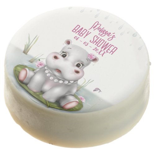 Hippo Safari River Adventure Girl Baby Shower Chocolate Covered Oreo