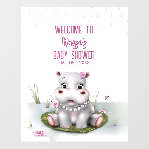 Hippo Safari River Adventure Girl Baby Shower Floor Decals