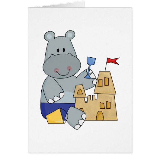 Hippo Sand Castle T-shirts and Gifts (Front)