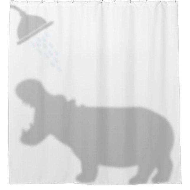 Hippo Shadow Silhouette Shadow Buddies in Shower Shower Curtain (Front)