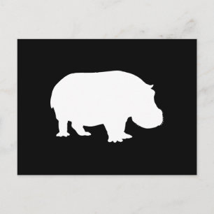 Hippo Silhouette Postcard
