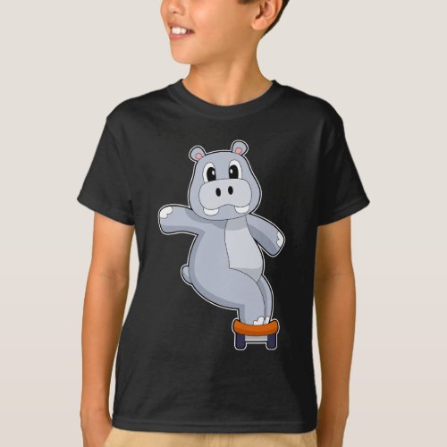 Hippo Skater Skateboard Sports T_Shirt