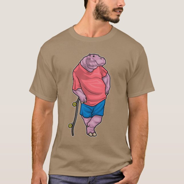 Hippo Skater Skateboard T-Shirt (Front)