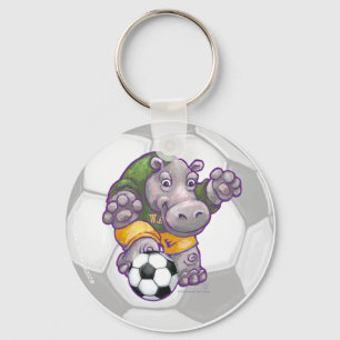 Hippo Soccer Star Key Chain