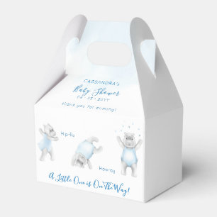 Hippo Somersault Baby Boy Shower Favor Boxes