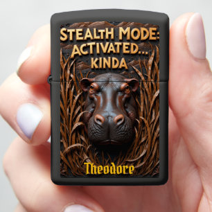 Hippo Stealth Mode Activated Kinda Zippo Lighter