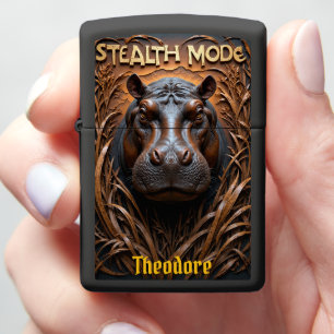 Hippo Stealth Mode Grass Camouflage Zippo Lighter