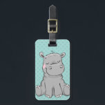 Hippo Sweet Cartoon Custom Luggage Tag<br><div class="desc">Hippo Luggage Tag Perfect for children or the young at heart. Adjustable contact information and name area on back of the tag. Artwork by Valarie Wade.</div>