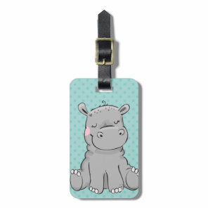 Hippo Sweet Cartoon Custom Luggage Tag