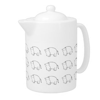 Hippo Teapot by ch_ch_cheerful at Zazzle