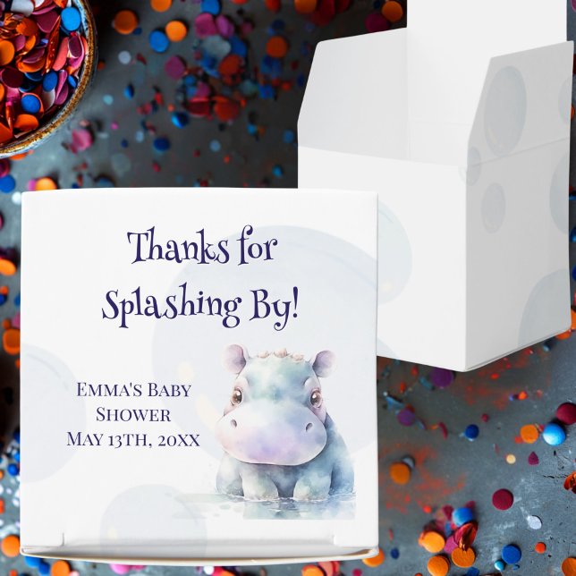 Hippo Themed Baby Shower  Favor Boxes (Creator Uploaded)