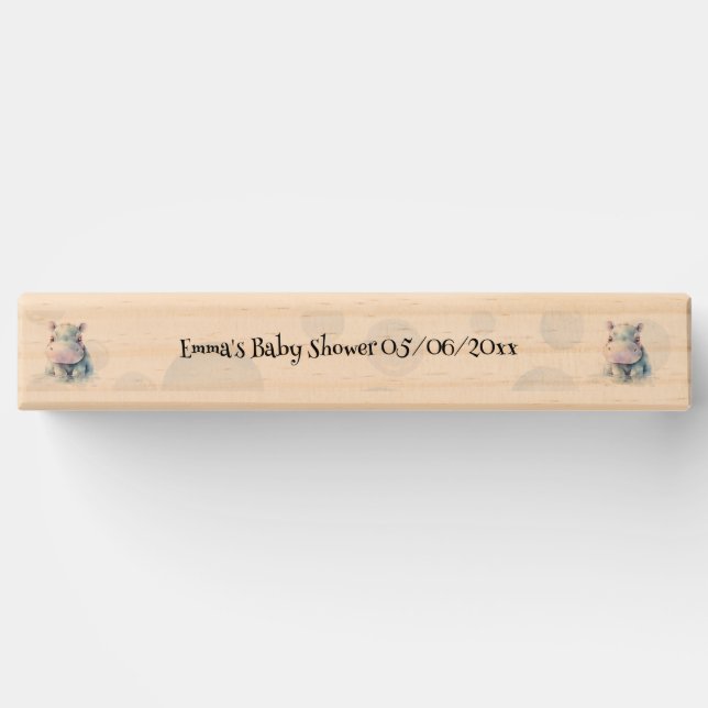 Hippo Themed Baby Shower  Topple Tower (Back)