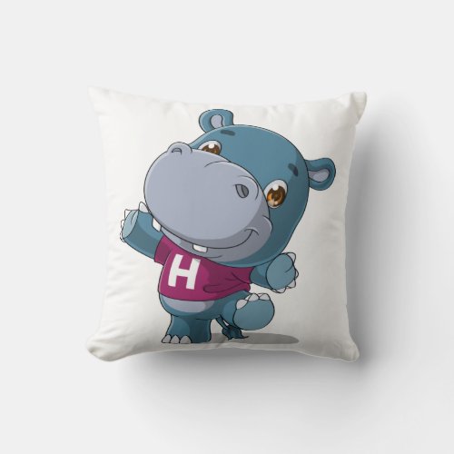 Hippo Throw Pillow