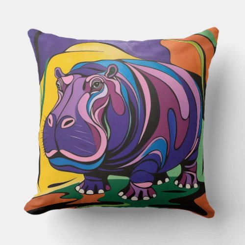 Hippo Throw Pillow
