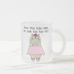 Hippo Tu Tu Fat Frosted Glass Coffee Mug