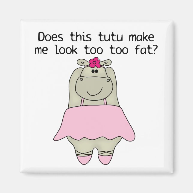 Hippo Tu Tu Fat Magnet (Front)