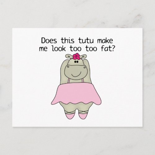 Hippo Tu Tu Fat Postcard