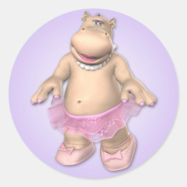 Hippo TuTu Sticker (Front)
