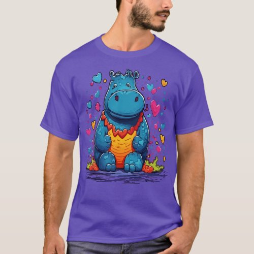 Hippo Valentine Day T_Shirt