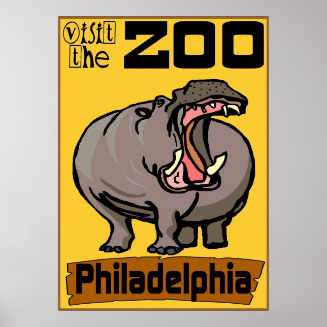 Hippo: Visit Zoo Philadelphia Poster (Front)