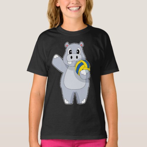 Hippo Volleyball player Volleyball T_Shirt