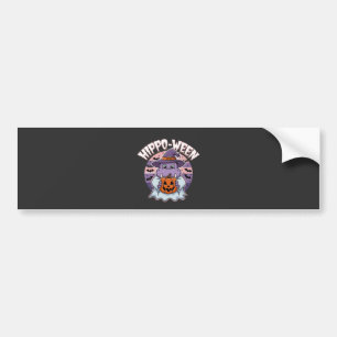 Hippo-ween Spooky Halloween Moo Deng Hippo Ghost Bumper Sticker