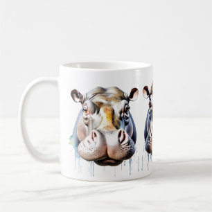 Hippo Wildlife & Nature Water Color Set Coffee Mug