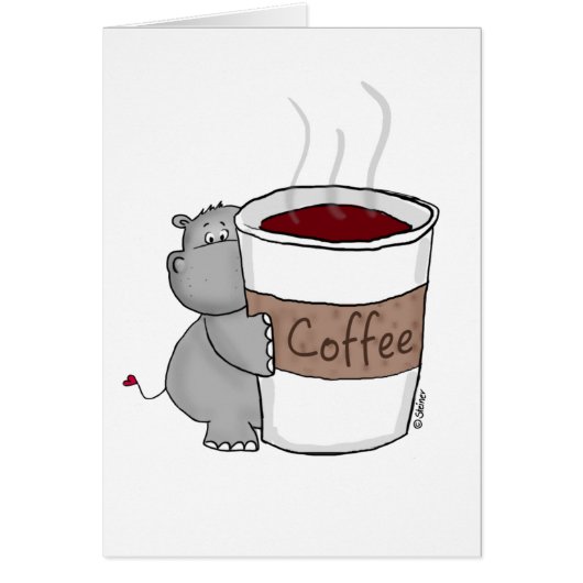 Hippo with Coffee Cards (Front)