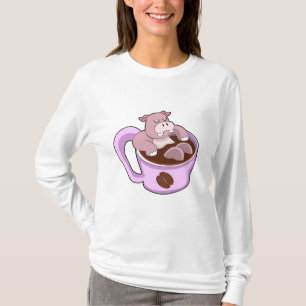 Hippo with Cup of Coffee T-Shirt