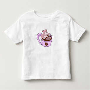 Hippo with Cup of Coffee Toddler T-shirt