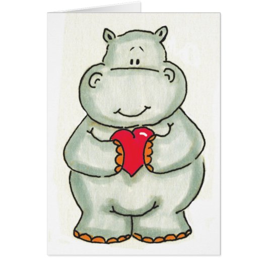 Hippo with Heart Cards (Front)