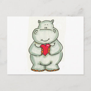 Hippo with Heart Postcard