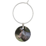 Hippo with His Mouth Open Wine Charm