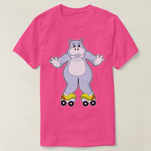 Hippo with Roller skates T-Shirt (Design Front)