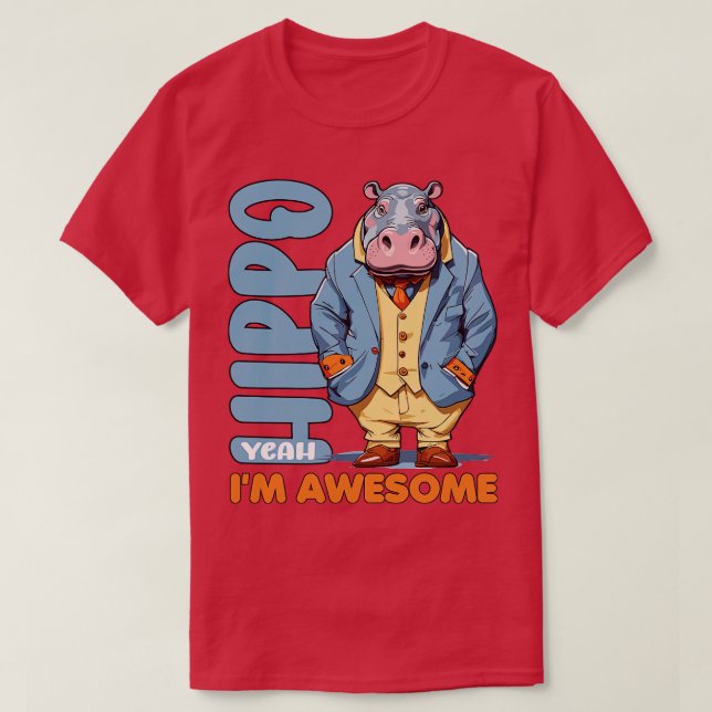 hippo yeah im awesome Moo Deng T-Shirt (Design Front)