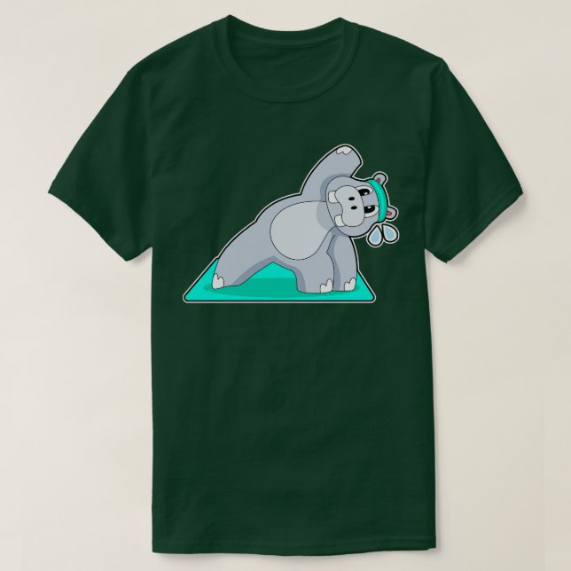 Hippo Yoga Gymnastics T-Shirt (Design Front)