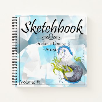 Hippocampus (icy Blue Abstract) Notebook by Heart_Horses at Zazzle
