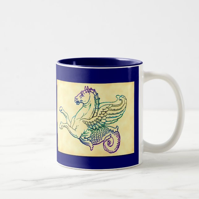 Hippocampus Sea Horse Vintage Art Coffee Mug (Right)