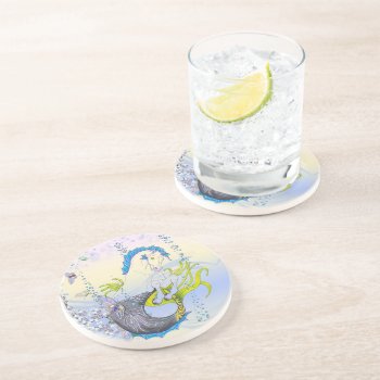 Hippocampus (skull) W/blue/purple/beige) Coaster by Heart_Horses at Zazzle