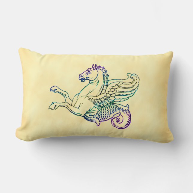 Hippocampus Vintage Art Pillow (Front)
