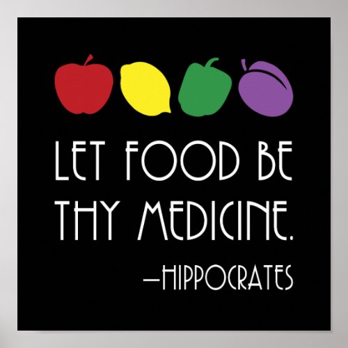 Hippocrates Quote Let Food Be Thy Medicine Poster