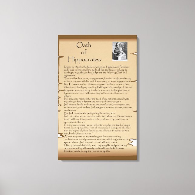 Hippocratic Oath Canvas Print (Front)