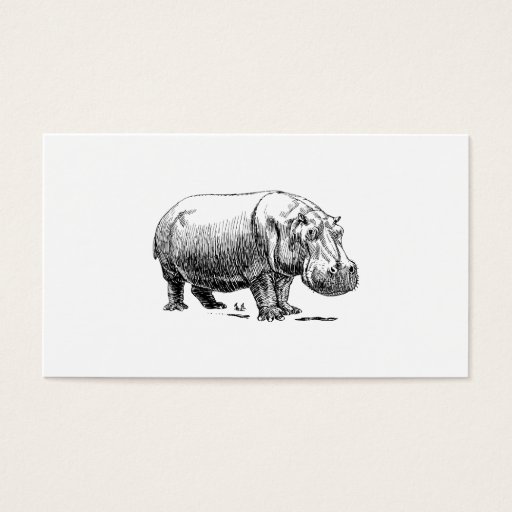 Customizable Hippopotamus Business Card Template