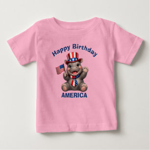 Hippopotamus (5e) Patriotic Kid T-Shirt