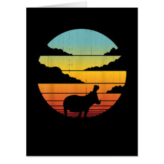Hippopotamus 60s 70s Hippo | Hippo Lover Card