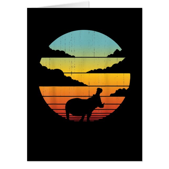 Hippopotamus 60s 70s Hippo |  Hippo Lover Card (Front)