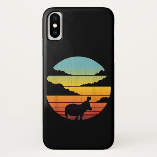 Hippopotamus 60s 70s Hippo   Hippo Lover iPhone X Case