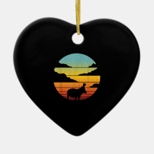 Hippopotamus 60s 70s Hippo    Hippo Lover Ceramic Ornament