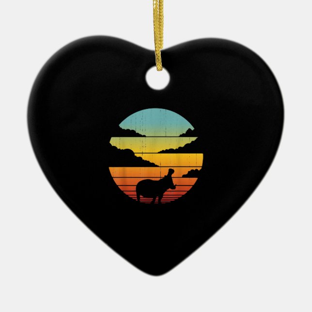 Hippopotamus 60s 70s Hippo |  Hippo Lover Ceramic Ornament (Front)