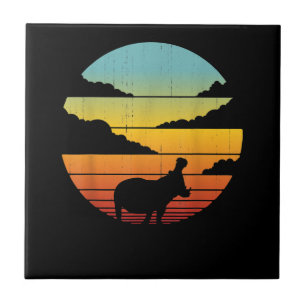 Hippopotamus 60s 70s Hippo    Hippo Lover Ceramic Tile